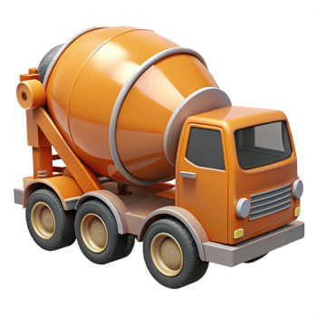 impressive vintage Cement mixer truck, rotating drum, chrome details, studio lighting, side view, render, isolateon transparent background,high-resolution product photography premium png