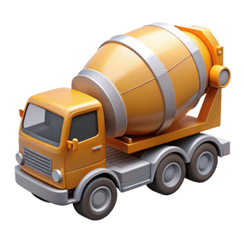 elegant baroque Cement mixer truck, rotating drum, chrome details, studio lighting, side view, render, isolateon transparent background,high-resolution product photography top-tier png