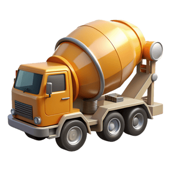 nostalgic majestic Cement mixer truck, rotating drum, chrome details, studio lighting, side view, render, isolateon transparent background,high-resolution product photography studio quality png