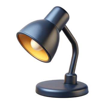 stunning distinctive Clip-on reading lamp, flexible neck, focusebright light, black plastic finish, side view, isolateon transparent background,high-resolution product photography png