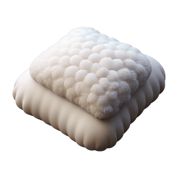 fascinating minimalist Fluffy down pillow, white cotton cover, plump aninviting, soft lighting, front view, isolateon transparent background,high-resolution product photography original png
