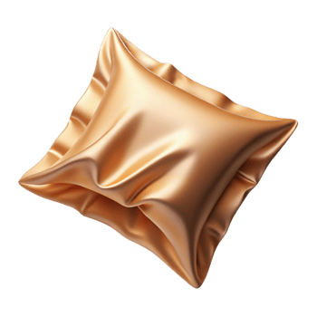 memorable art deco Satin pillowcase, smooth anluxurious, champagne color, soft lighting, top-down view, isolateon transparent background,high-resolution product photography original png