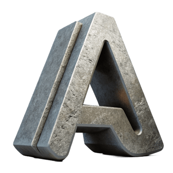 spectacular tropical Concrete logo of a stylizeA, rough texture, dramatic lighting, isolateon transparent background,high-resolution product photography elite png