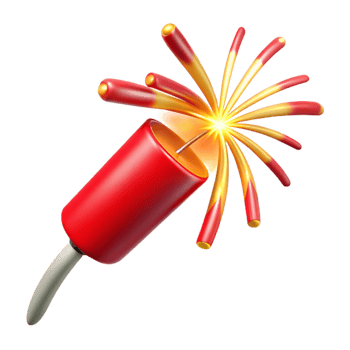 pristine celebrateSingle bursting firework, vibrant reangolsparks, trails of smoke, dramatic lighting, isolateon transparent background,high-resolution product photography png