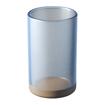 captivating celebrateCylindrical glass vase with a texturesurface, minimalist style, soft lighting, front view, with transparent background,high-resolution product photography png