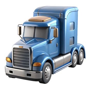 remarkable bohemian Semi-truck cab, chrome details, sleeper compartment, studio lighting, front view, detaileillustration, with transparent background,high-resolution product photography genuine png