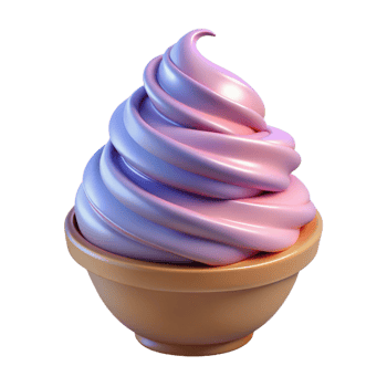 impressive joyful avant-garde Soft serve ice cream swirl, studio lighting, front view, glossy finish, photorealistic, isolateon transparent background,high-resolution product photography professional png