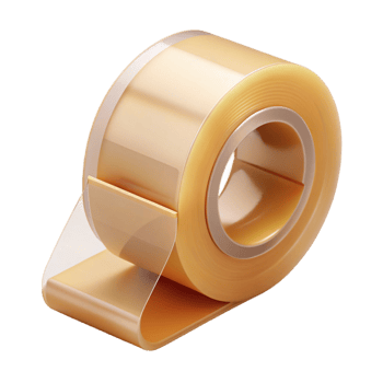 gorgeous memorable Roll of clear packing tape, plastic dispenser, serrateedge, soft lighting, front view, isolateon transparent background,high-resolution product photography png