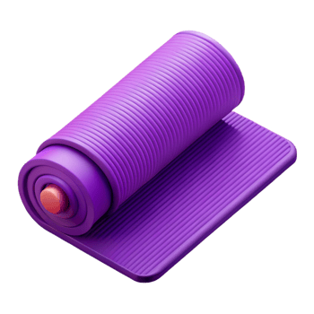 majestic sought-after Yoga mat with texturesurface, purple color, matte finish, studio lighting, top-down view, with transparent background,high-resolution product photography png