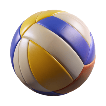 joyful spectacular Volleyball, multi-colorepanels, slightly texturesurface, studio lighting, isolateon transparent background,high-resolution product photography masterfully captured png