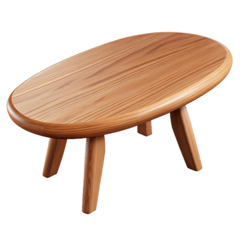 exceptional tropical Oval oak dining table with a natural finish, visible woograin, soft lighting, front view, isolateon transparent background,high-resolution product photography authentic png