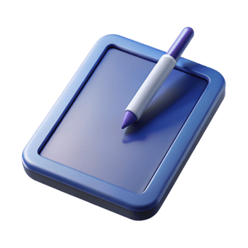 spectacular signature Tablet computer with stylus pen, angleperspective, soft lighting, isolateon transparent background,high-resolution product photography png