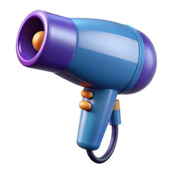 wonderful unforgettable Hair dryer with concentrator nozzle attached, angleperspective, soft lighting, isolateon transparent background,high-resolution product photography png
