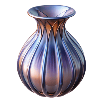 breathtaking intense minimalist Vase, hand-blown glass, unique shape, studio lighting, detaileillustration, with transparent background,high-resolution product photography handcrafted png