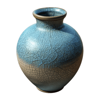covetebohemian Ceramic vase, crackle glaze finish, studio lighting, detaileillustration, with transparent background,high-resolution product photography expertly shot png