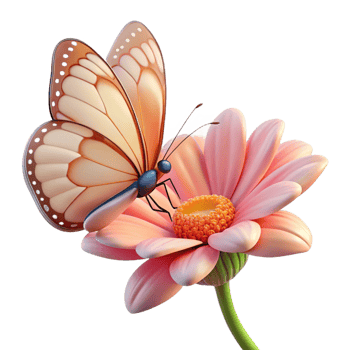 intense spectacular Butterfly, feeding on a flower flower removein post, soft lighting, side view, photorealistic, isolateon transparent background,high-resolution product photography gallery standard png