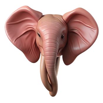 magnificent victorian Elephant ear, flapping, detaileveins, studio lighting, side view, photorealistic, isolateon transparent background,high-resolution product photography 8K png