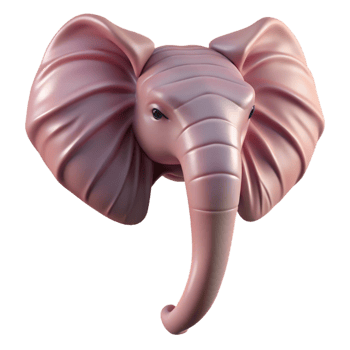 mesmerizing retro Elephant ear, flapping, detaileveins, studio lighting, side view, photorealistic, isolateon transparent background,high-resolution product photography precision png