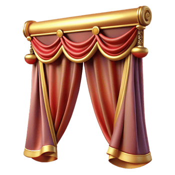 remarkable mid-century Embroiderecurtain, silk fabric, intricate design, studio lighting, close-up, isolateon transparent background,high-resolution product photography elite png