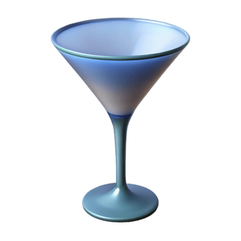 sumptuous urban Martini glass, conical shape, frostefinish, dramatic lighting, isolateon transparent background,high-resolution product photography elite png