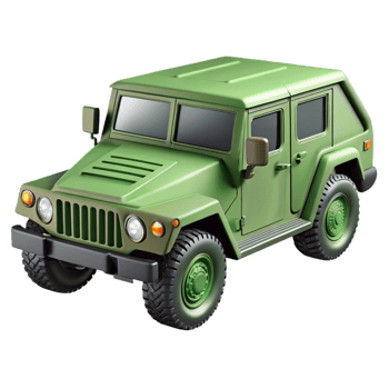 glorious calm bohemian Military green Humvee, detaileexterior, matte finish, side view, studio lighting, isolateon transparent background,high-resolution product photography studio quality png
