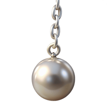 playful glorious A single pearl earring, dangling from a silver chain, iridescent sheen, soft lighting, side view, isolateon transparent background,high-resolution product photography studio quality png