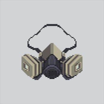 Protective Safety Respiratory Mask Icon pixelated for the pixel art game and icon for website and game. old school retro. vector
