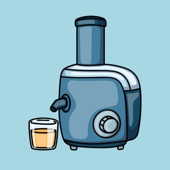 Modern cold pressed juice with orange juice on glass vector