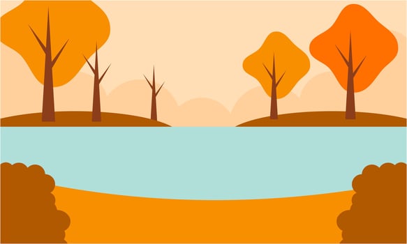 Flat Autumn Background . vector