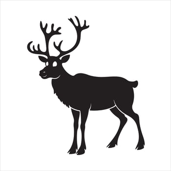 Reindeer black silhouette vector