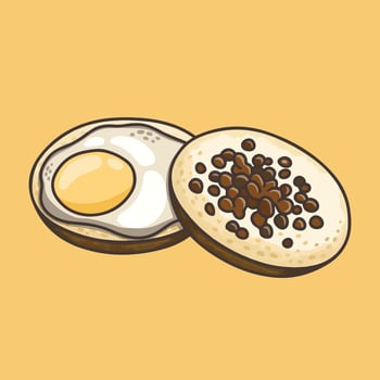 Surabi traditional Indonesian food topped with egg and oncom for breakfast vector