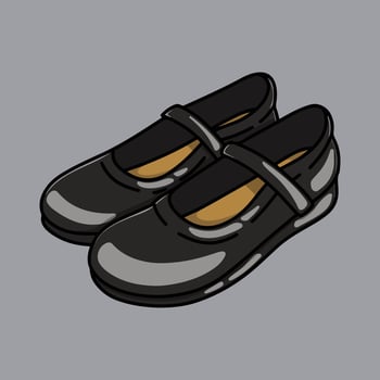 Black loafer shoes for school vector
