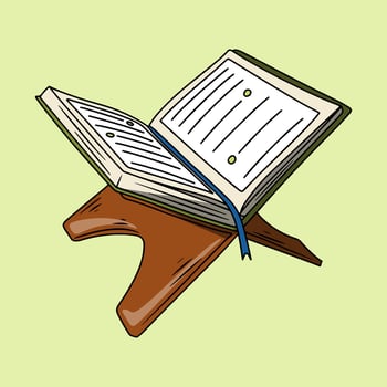 Illustration of Open Quran on Stand vector