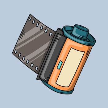 Vintage roll film for analog cameras vector