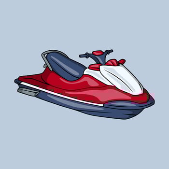 Red jet ski for water sport at summer vector