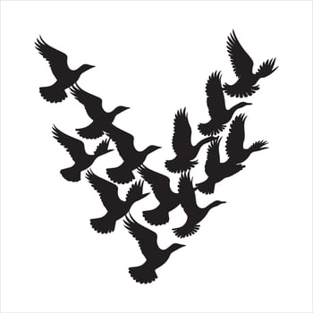 Printable flyingbird silhouette vector