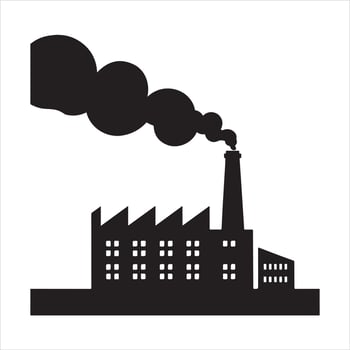 Factory Building silhouette black vector