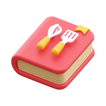 Cooking Book 3D Object Illustration png