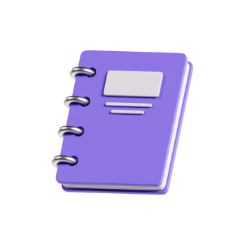 A purple notebook with a white page png