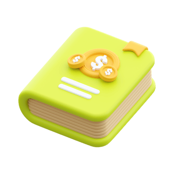 Finance Book 3D Object Illustration png