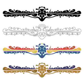 Colorful Four sets Decorative Border Illustration vector