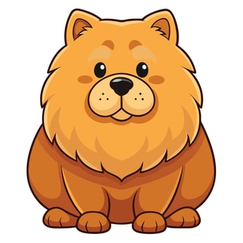 Cartoon Chow Chow Dog Sitting Isolated vector