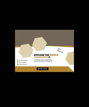 travel post design banner layout vector
