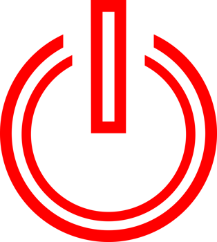 Red turn off or turn on sign icon png
