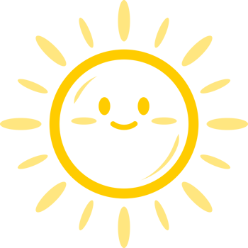 Yellow smile sun doodle icon png