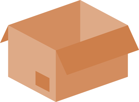 Brown open cardboard paper parcel box icon png