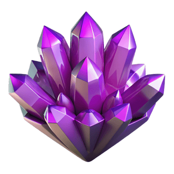 serene creative Abstract Crystal Formation Purple Facets Transparent professional png