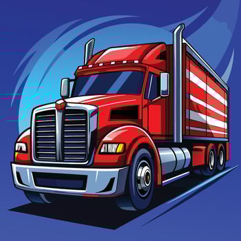 Red Semi Truck Illustration Art vector