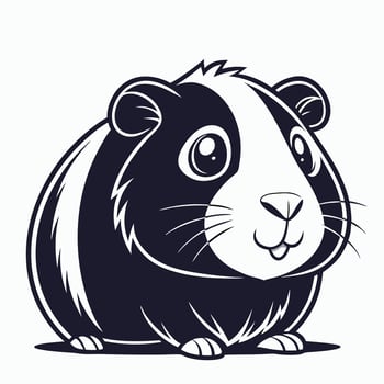 Guinea Pig Silhouette Art Clean Minimal Pet Outline vector