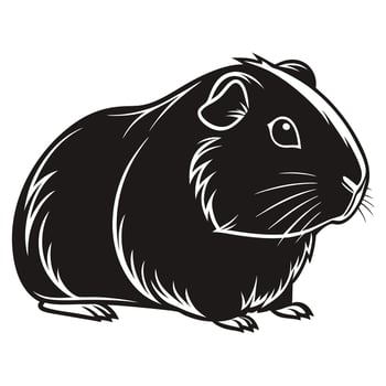 Cute Guinea Pig Silhouette Black Minimalist Animal Design vector